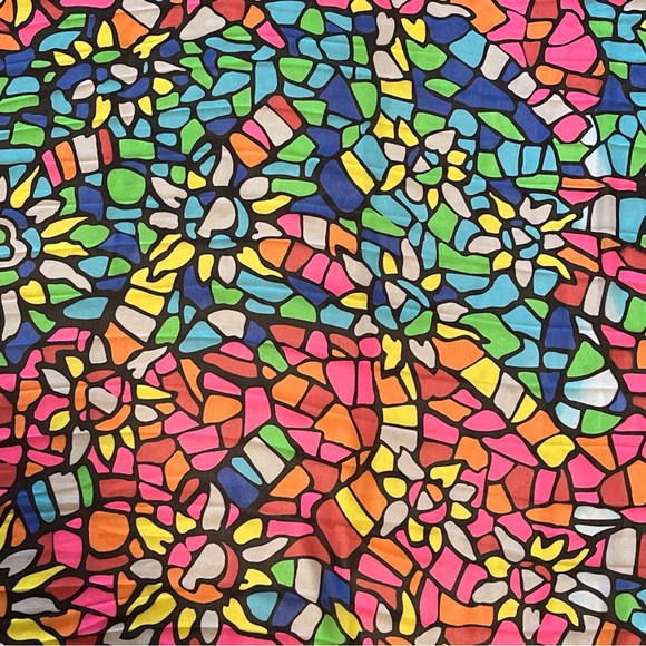 Multicolor Mosaic Print Stained Glass Sheer Chiffon Fabric - Picture 2 of 2